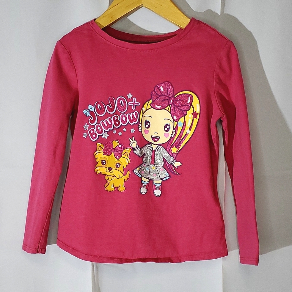 Old Navy Magenta Pink "JoJo + BowBow" Kids Long Sleeve Shirt - Size 3T